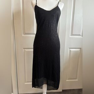 Vintage City Triangles Black Glitter Dress Size Medium